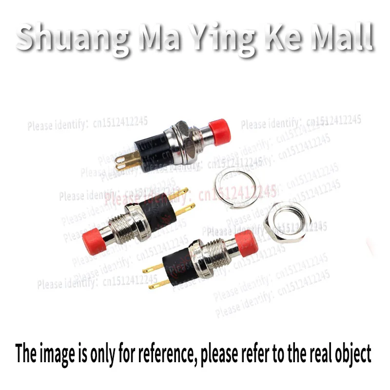 PB05A PB-05A Switch 7MM Red Button With Gold-plated, ON-OFF 2-Pin Self-Locking SPST Normally Open Mini Push Switch Opening