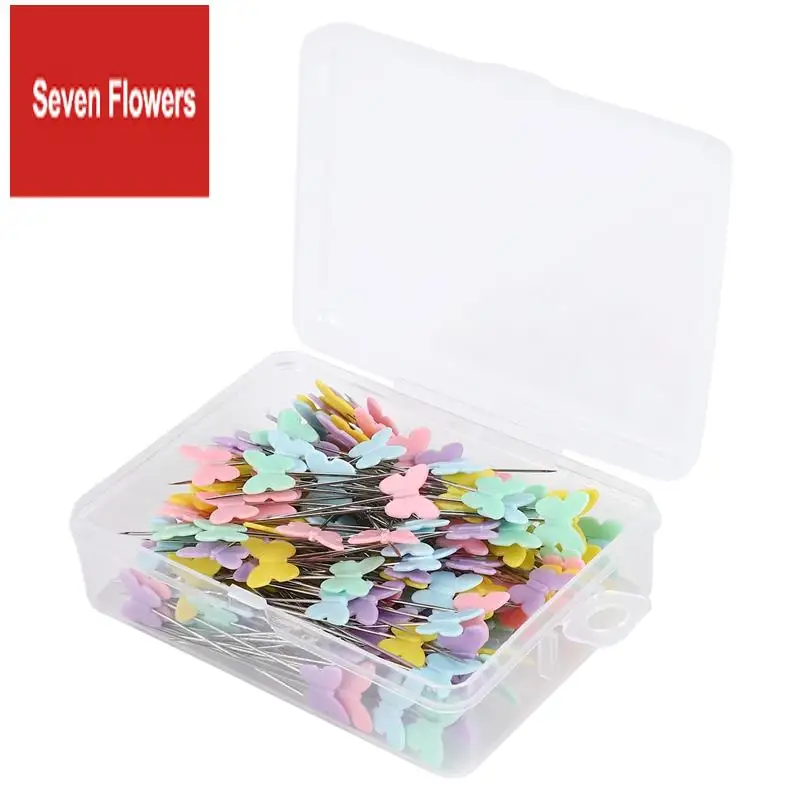 

A84Z-200 Pcs 2 Inch Sewing Pins Flat Head Straight Pins Butterfly Head Sewing Pins For DIY Projects Dressmaker Decoration