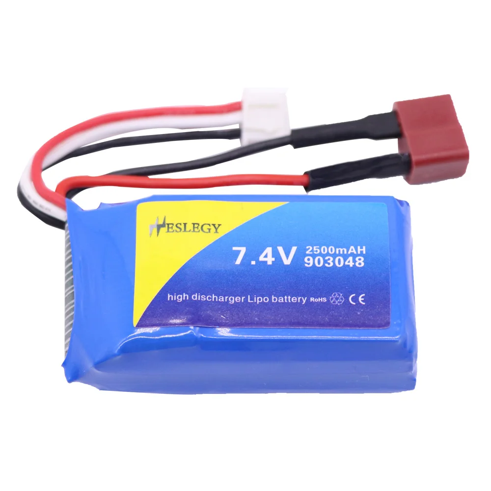 7.4V 2500mAh 903048 2S Lipo BatteryT/JST/SM Plug For Wltoys V353 A949 A959 A969 A979 k929 7.4 V Battery For RC toys Cars parts