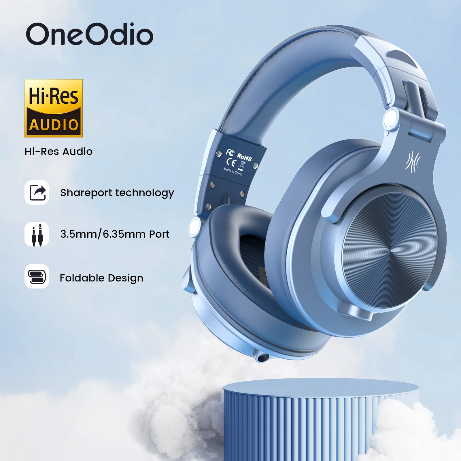 Cuffie cablate per DJ da Studio Oneodio-A71, cuffie Over-Ear con microfono, cuffie Stereo per Monitor di registrazione Hi-Res per telefono del