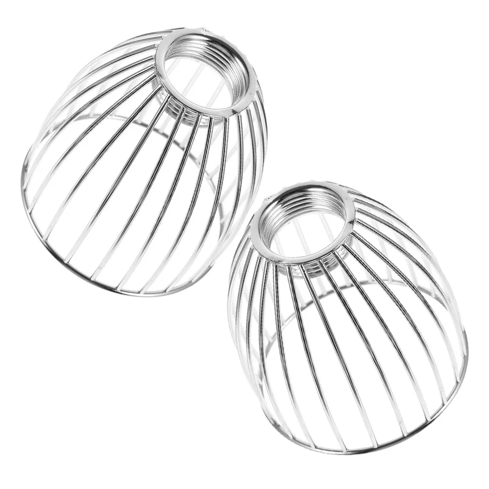 2Pcs Metal Bird Cage Lampshade Iron Art Drum Cage Pendant Light Shade Vintage Bedroom Dining Room Hanging Fixture E14