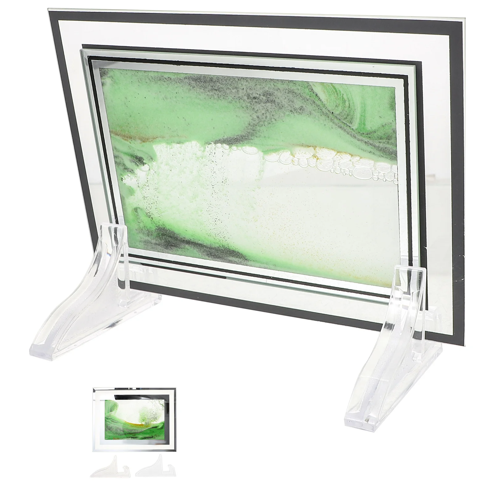 Pintura de arena movediza decorativa, imagen artística de arena de cristal, adorno de escritorio de estudio para sala de estar, arena que fluye, arena móvil relajante para el hogar