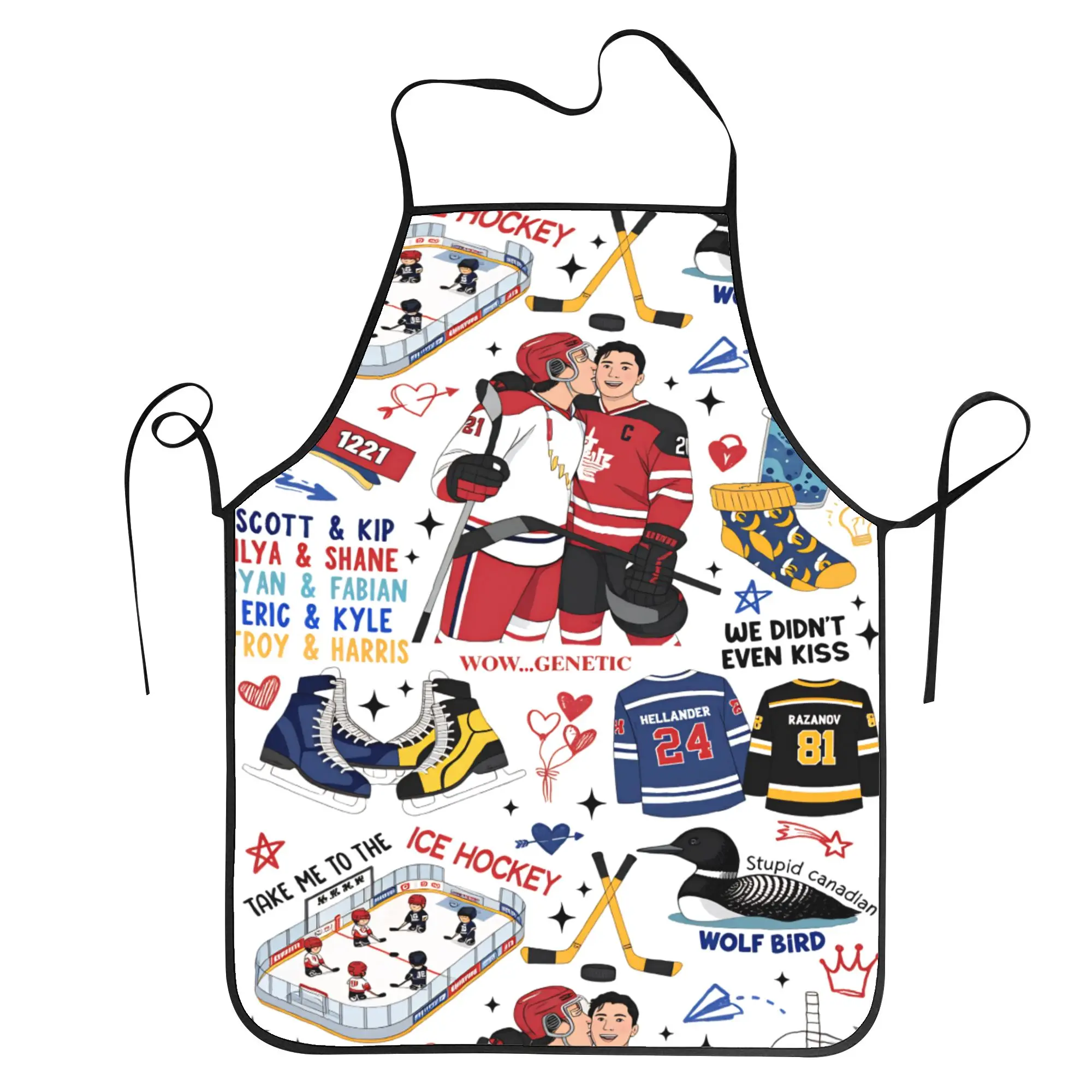 Delantal de cocina con diseño de San Valentín, sin bolsillo, para el hogar o barbería