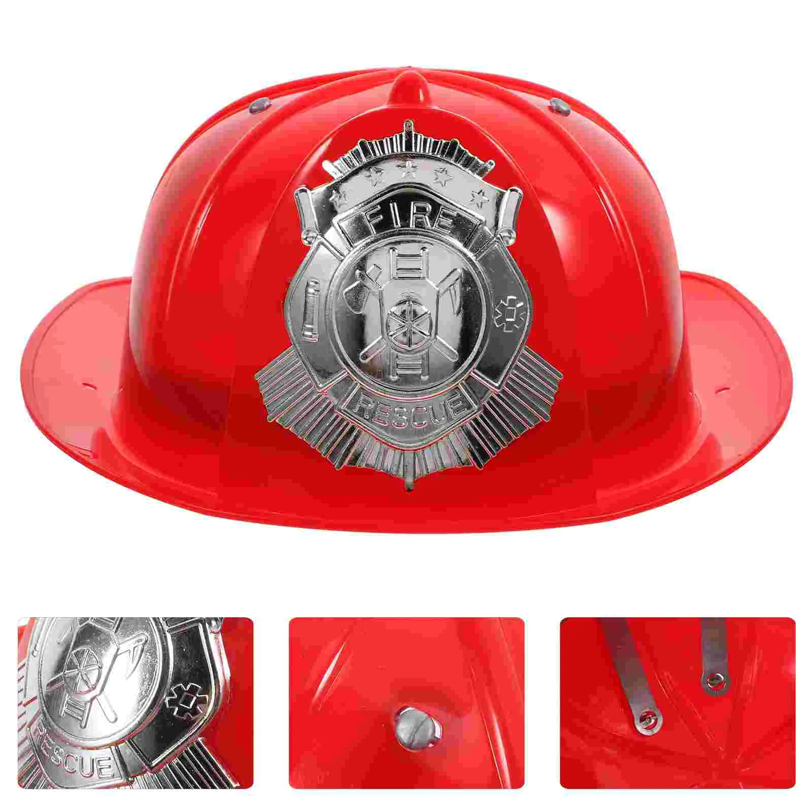 2 Pcs Fireman Costume Prop Boys Party Favors Cosplay Hat Toddler Decorate Plastic Firefighter Miss Hard Hats It for Kids