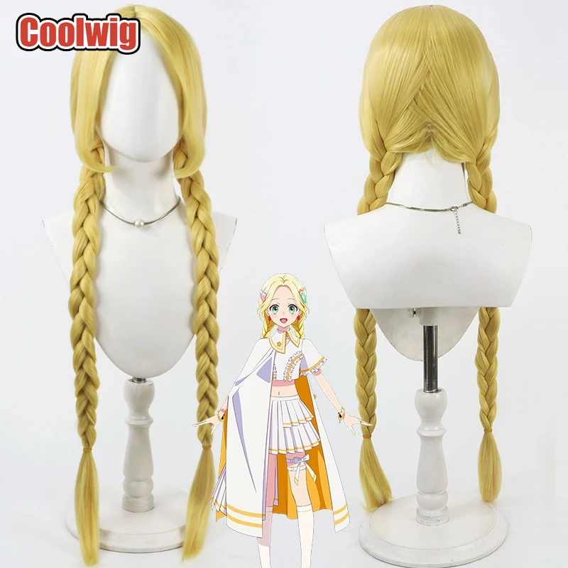 Coolwig Synthetic Hair Choco Mitsumata Cosplay Wigs Maebashi Witches Choco Mitsumata 80cm Long Blonde Braided Wig Heat Resistant