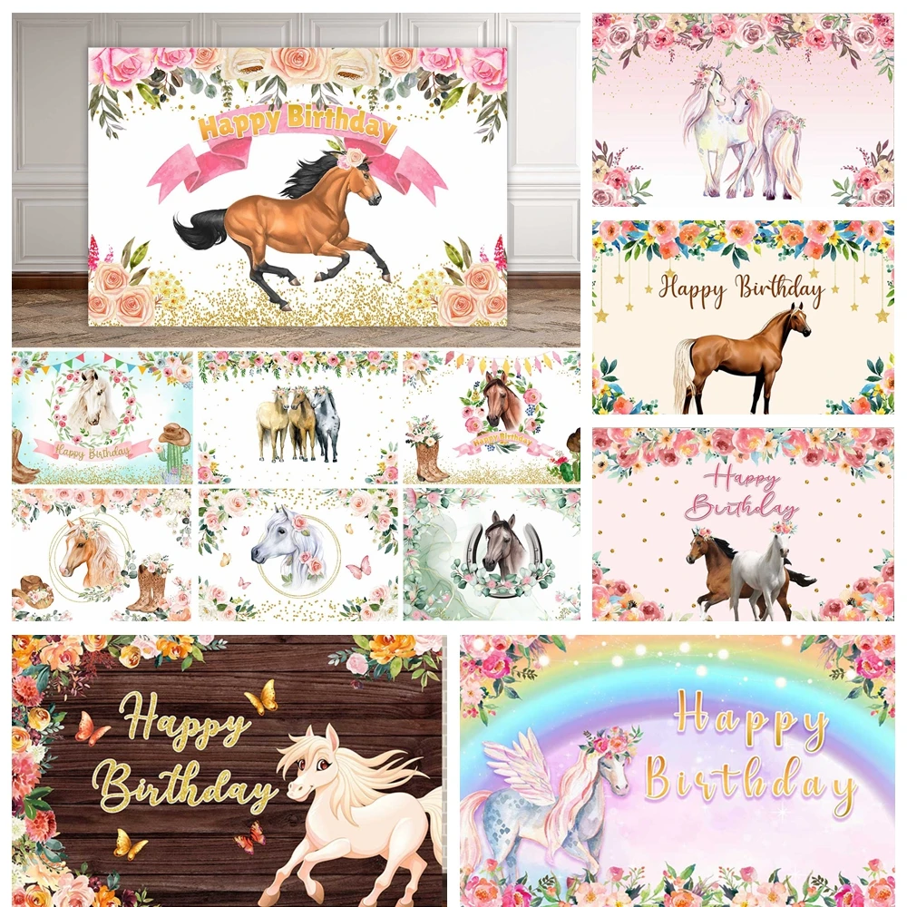 

Equestrian Western Cowboy Personalized Photo Photography Birthday Party Decoration Backdrop Props Photo Vinyl Banner Backdrop