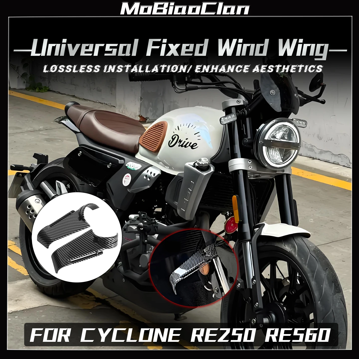 

﻿For ﻿CYCLONE RE250 RE560 RE 250 560 hock-absorbing fixed wing side wing guide plate Motorcycle modification universal spoiler