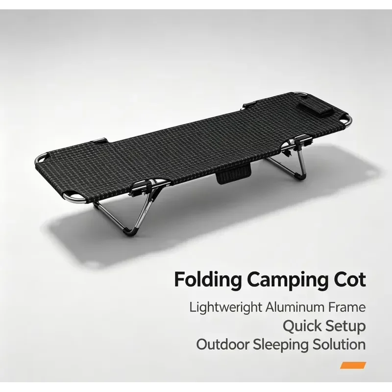 Portable Aluminum Folding Camping Bed Lightweight Breathable Mesh Single Cot High Load Bearing Outdoor Travel Nap Chair for