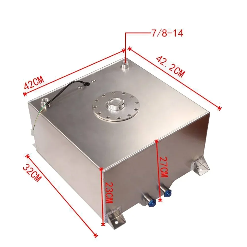 

Car modified car fuel tank with sensor 40L 10 Gallons aluminum alloy OC-1018-40/OC-1017-40 Silver plastic cover