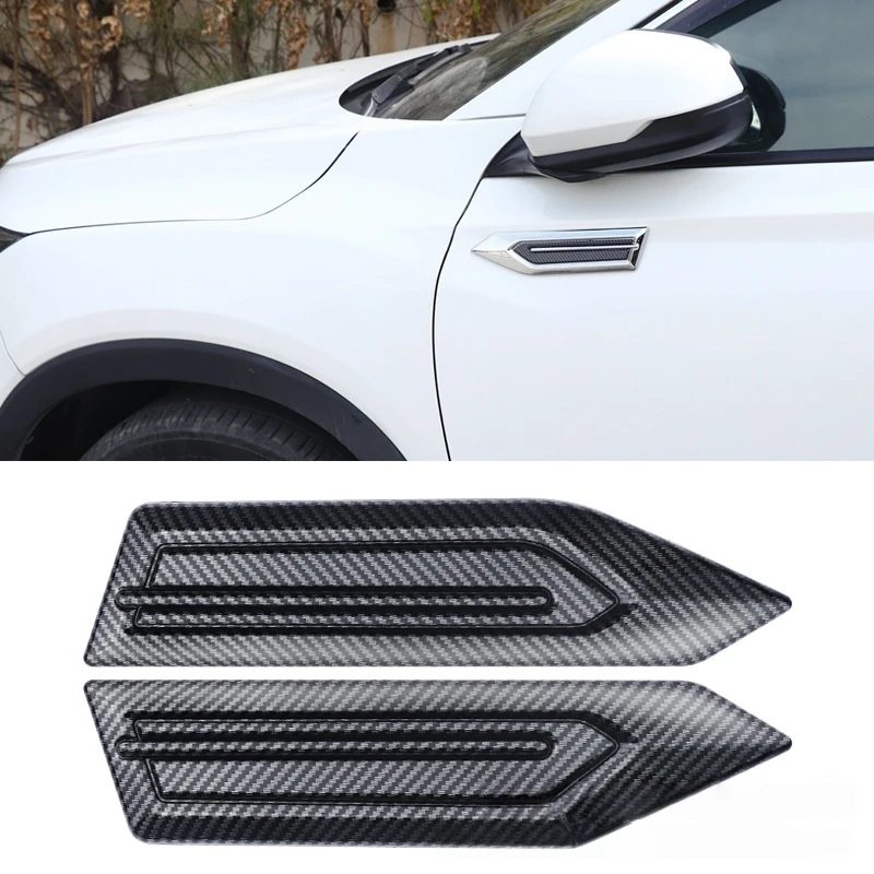 1pair ABS Car Side Air Outlet Air Flow Mudguard Air Inlet Sticker Shark Gill AirOutlet Simulation Exterior Decoration