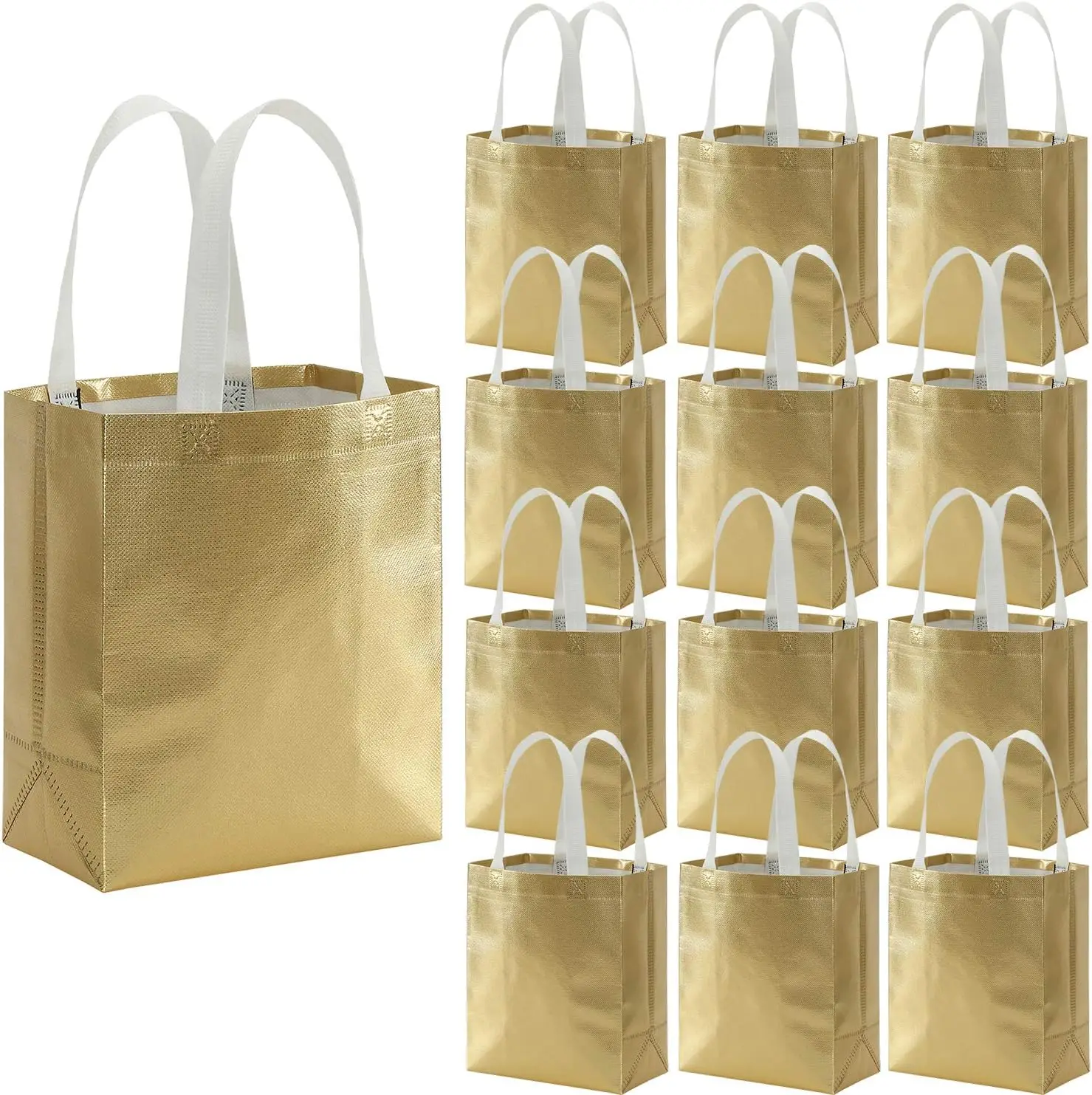 40er-Pack 10 x 8 Zoll wiederverwendbare Geschenktüten, mittelgroße Einkaufstaschen, Tragetaschen für Hochzeiten, Geburtstage, Partys