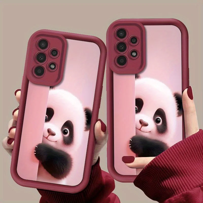 Cute Panda Pattern Phone Case Suitable for Samsung Galaxy S26 S25 S24 S23 S22 S20 FE/Ultra/Plus Anti Drop Back Cover