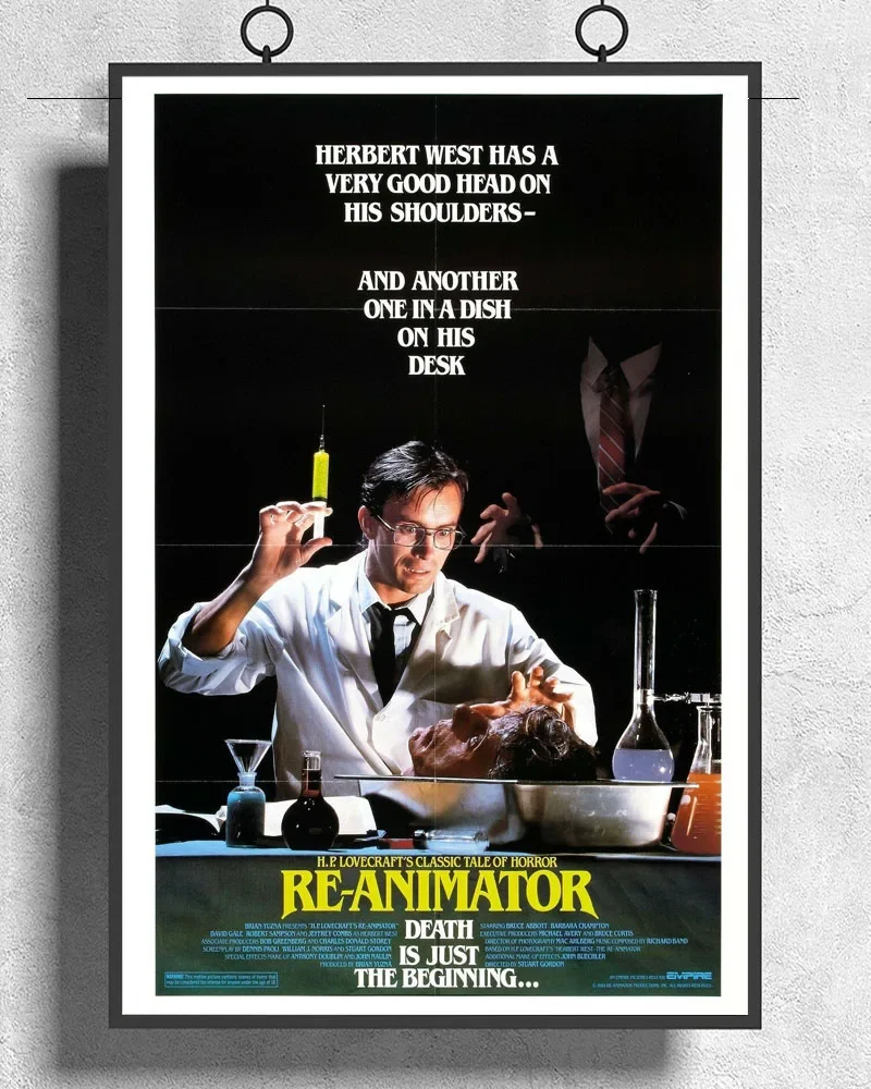 L041 فيلم إعادة الرسوم المتحركة 1985 H.P. لوفكرافت 02 ملصق من نسيج الحرير ديكور فني هدية لوحة داخلية