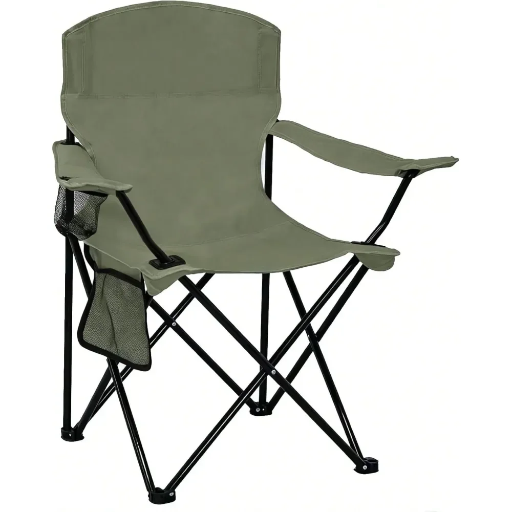 

Folding Camping Chair With BuiltIn Cup Holder And Side Pocket, Heavy Duty 300lb Capacity, Lightweight High Back Design For Outd