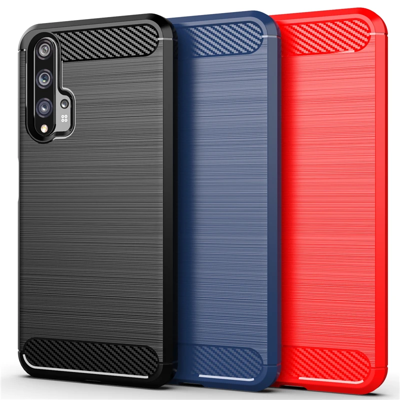 For Cover Huawei Nova 5T Case Hard Shockproof Bumper Carbon Fiber Phone Cover For Huawei Nova 5T Case Huawei Nova 5T 6 SE Fundas