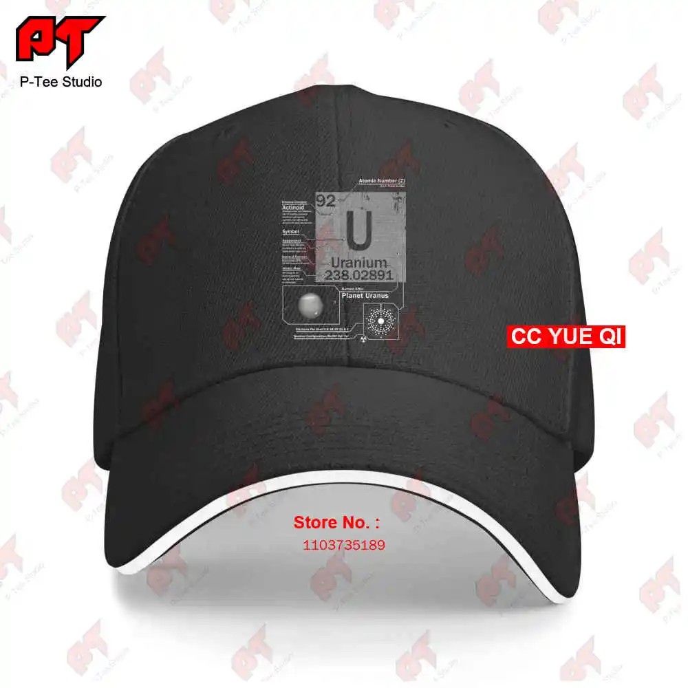 Uranium Chemistry Science Periodic Table Baseball Caps Truck Cap 72D1