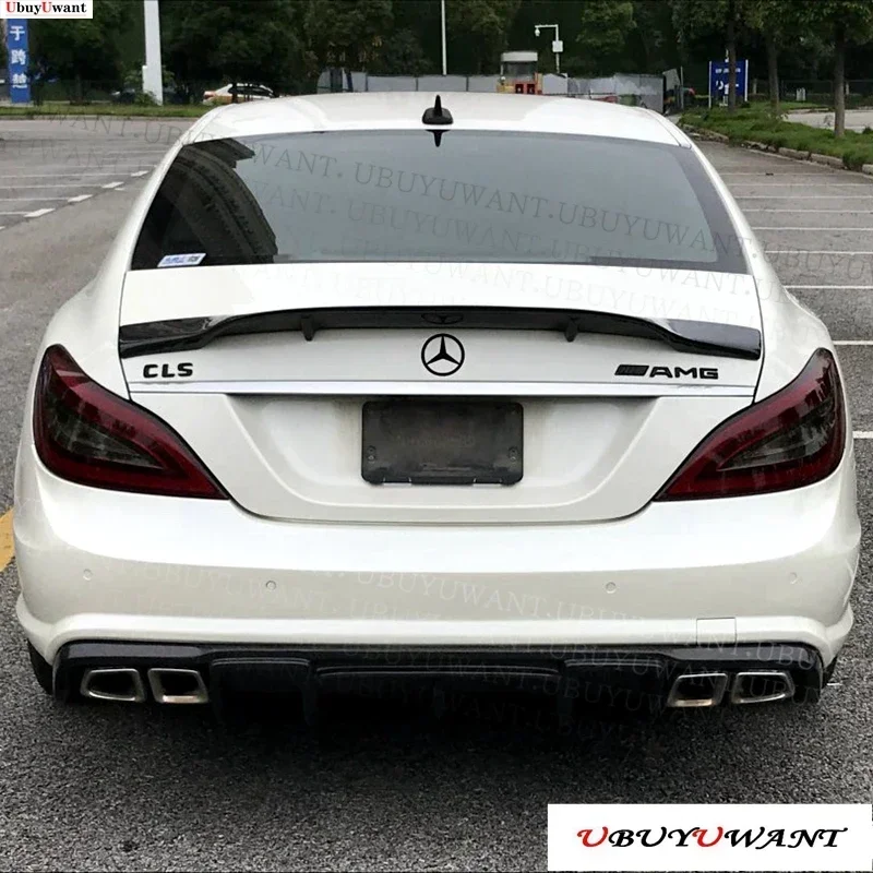 For Benz CLS Class W218 CLS 260 300 350 400 CLS63 2011 - 2016 R Style Rear Spoiler Car Trunk Wing Lip Boot Cover Car Styling view 3