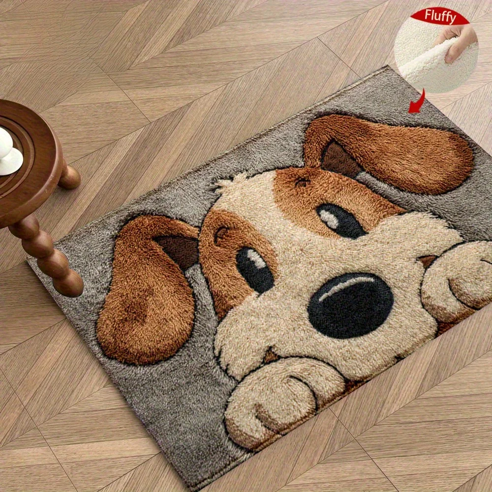 VIKAMA Adorable Puppy Bath Mat Soft, Warm and Noise-Reducing Bathroom Mat for Entrance Hallways Home Decor Rug