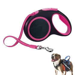 Coleira retrátil de nylon de 3/5/8m, durável, coleira extensível automática para cães pequenos, médios e grandes, correia de passeio para cachorros