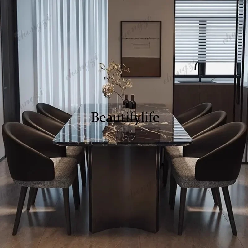 Z138 Marble dining table and chair combination modern and simple, new eating rectangular table for home use