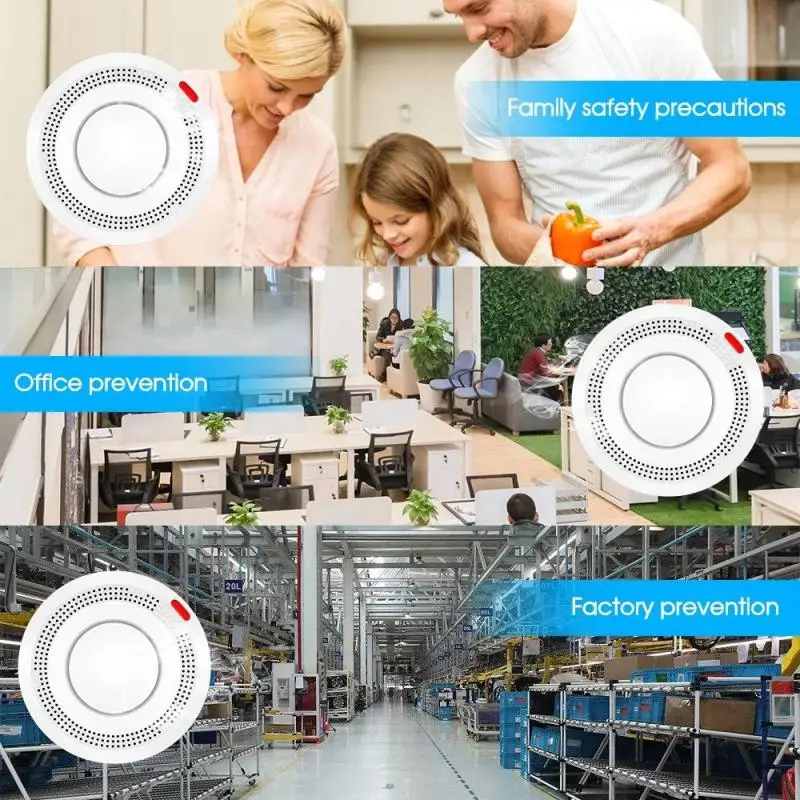 Tuya WiFi Zigbee Smoke Detector Smoke Alarm Sensor Fire Protection Home Security System Fire Alarm App Control For Smart Life