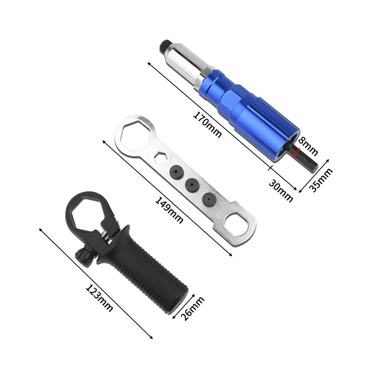電気ドリル用ワイヤレスリベットツール,電気ドリルアダプター,リベット付き変換ヘッド