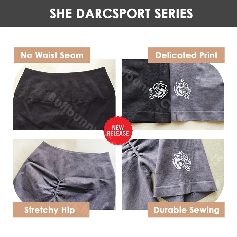 Darc Women Tights Butt Lift Yoga Shorts Women Seamless Fitness Pants High Waist Knit Breathe Fashion Workout Running Shorts