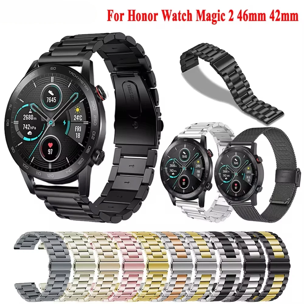 Metal Strap For Honor Magic Watch 2 46mm Stainless Steel Bracelet Band For Honor Magic Watch 2 42MM 46MM Correa Band GS3 GS Pro