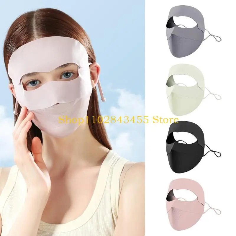 49MC Protector solar verano Máscara seda Protección UV Cubierta Protector solar Cubierta aire