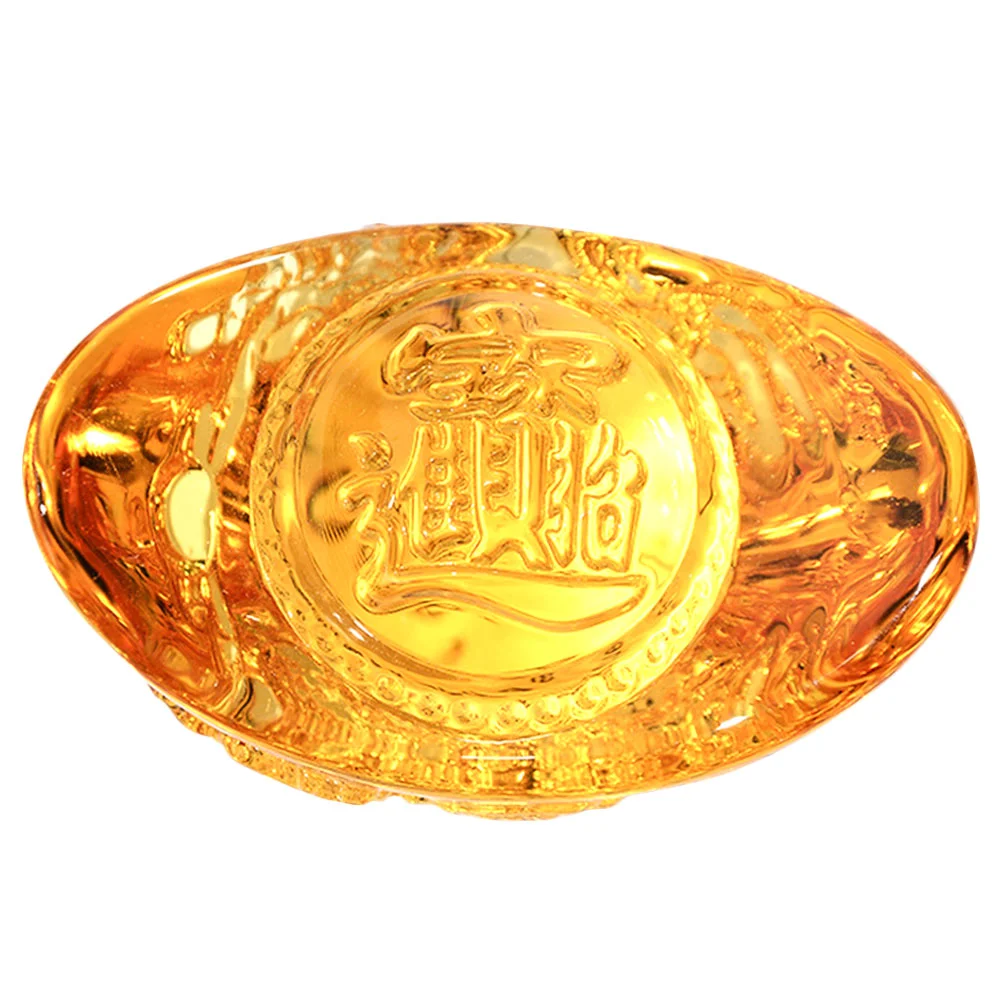 2024 Yuanbao Goldendoodle Ornament Ingot Car Figurine Ornaments Table Decor Crystal Desktop Decoration Chinese Office Home Luck