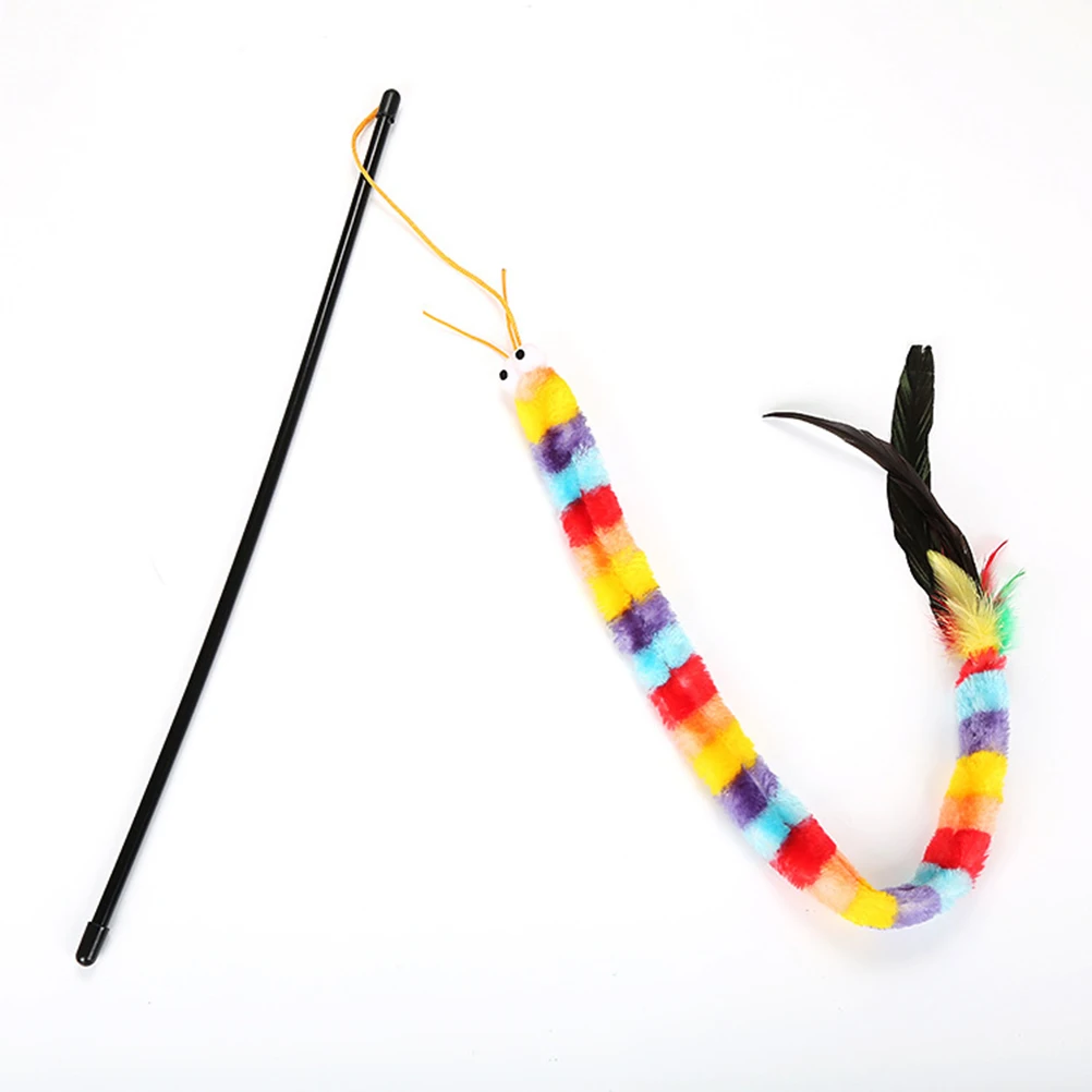 

2Pcs Vibrant Palmerworm Cat Toy Pet Teaser Fun Activity Stick for Kittens