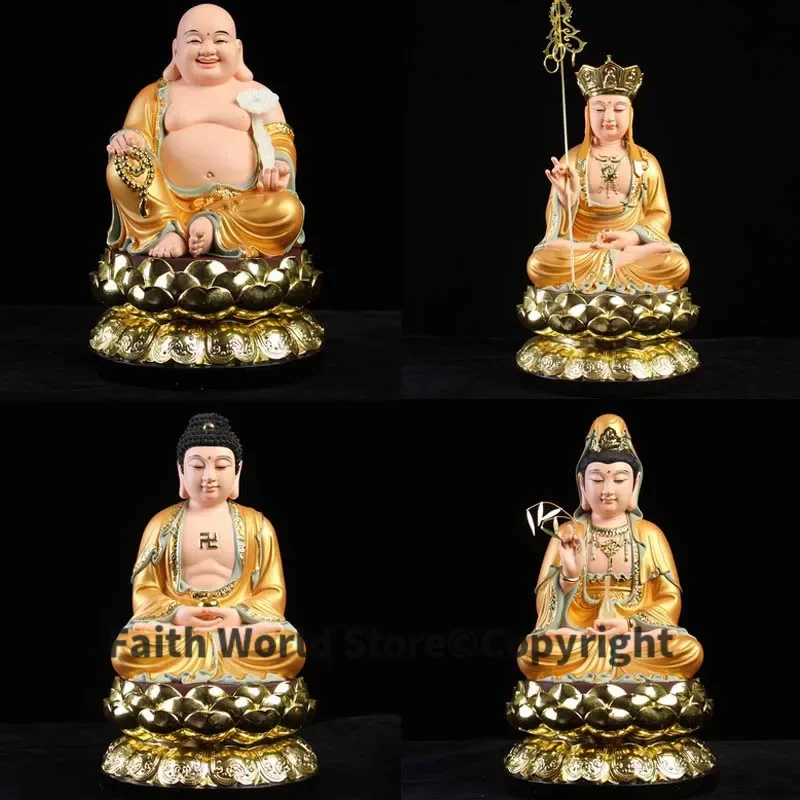 Asia Thailand GOOD grade resin Buddha statue Goddess Guanyin Sakyamuni Maitreya Buddha God of wealth ksitigarbha family safety