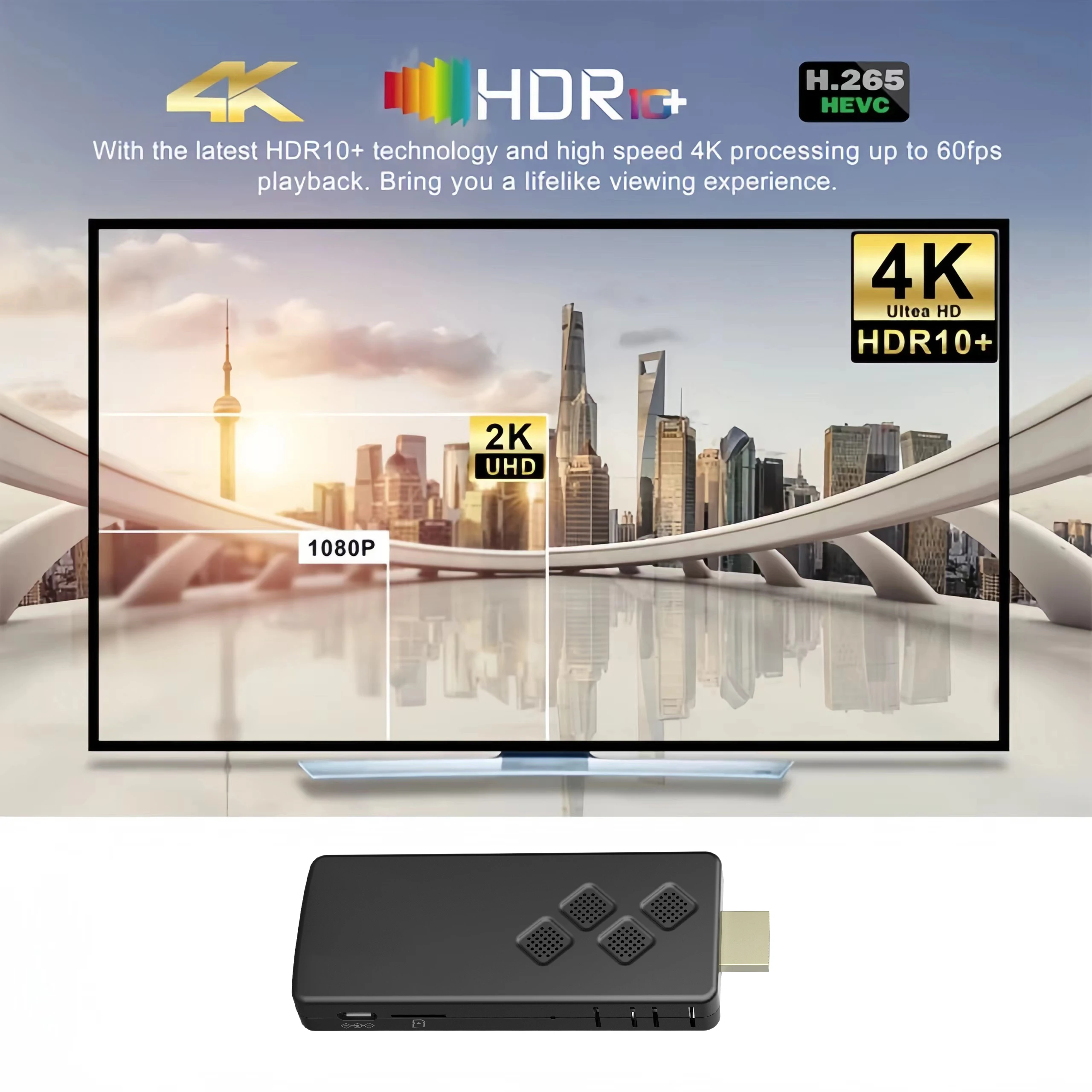 2024 Q2 2 GB 16 GB Android13 4K HDR Smart TV Stick Allwinner H313 2.4G5.8G Dual WIFI BT5.0 Youtube Home Theatre Streaming TV Stick