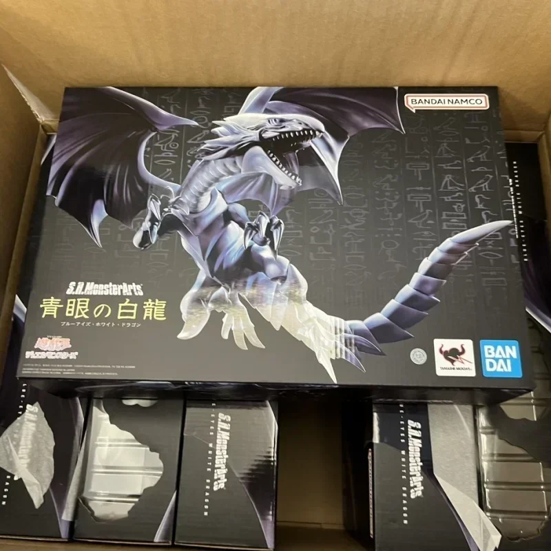 New In Stock Original Bandai S.H.Monster Shm Arts Yu-Gi-Oh Duel Monsters Blue-Eyes White Dragon Action Figure Model Toys