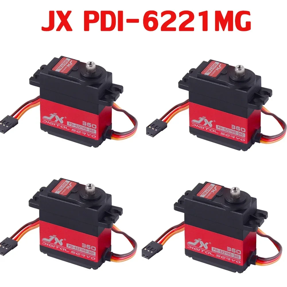 Servo de engranaje de Metal JX PDI-6221MG para coche teledirigido, brazo de gran Torque Digital sin núcleo, 20kg, 4 unidades