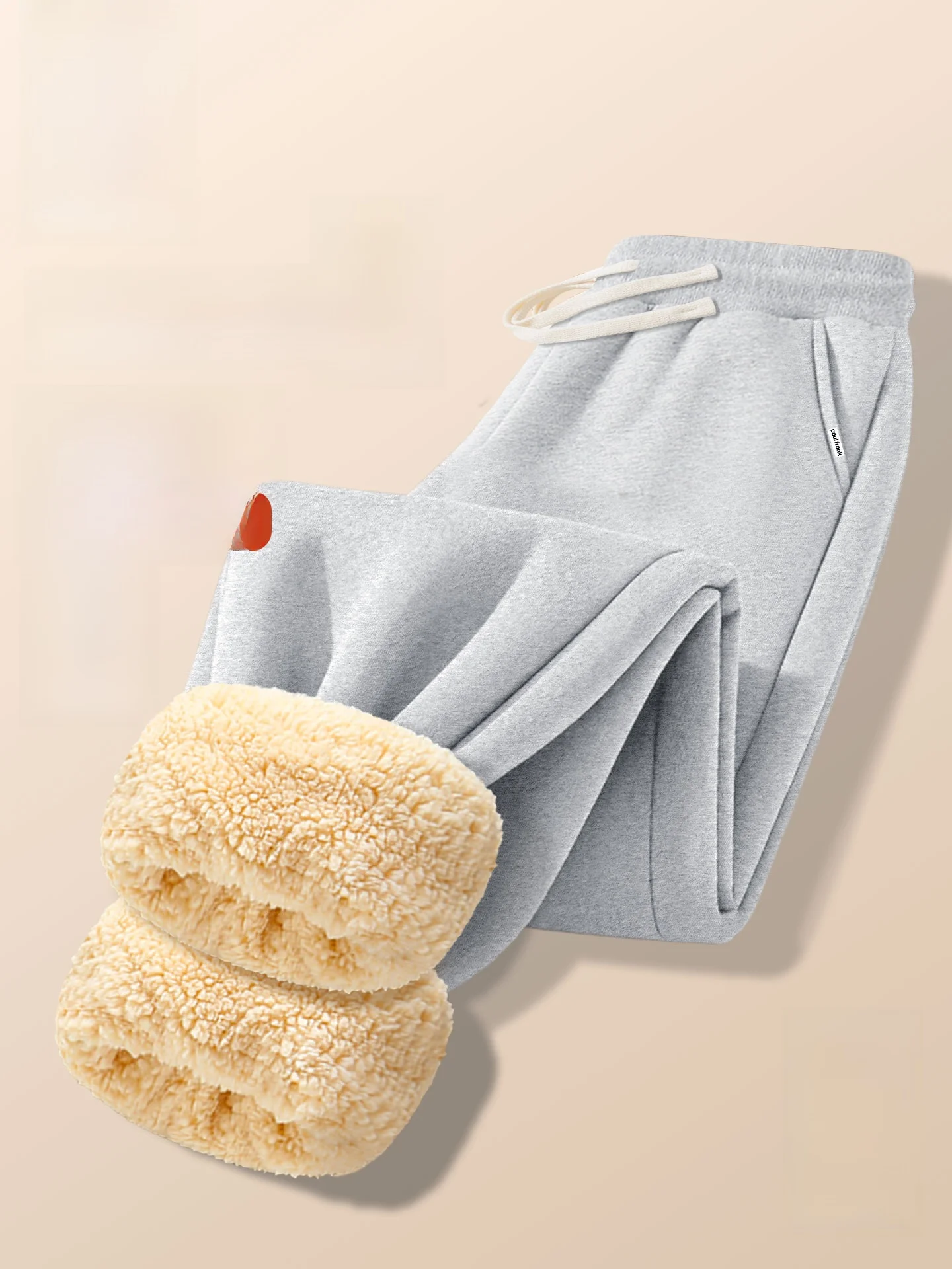 

Fce Lined Sports Casual Men's Pants Winter Warm Youth Trendy Long Trousers mid Waist Loose Fit Youthful