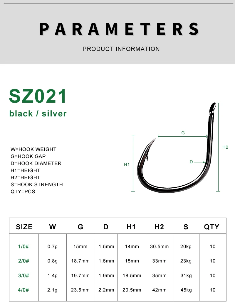 プロベロス 50個 1/0 # -4/0 #   高炭素鋼オフセットバーブ付きシャープソルトウォーターペスカジグフック釣りアクセサリーセット卸売
