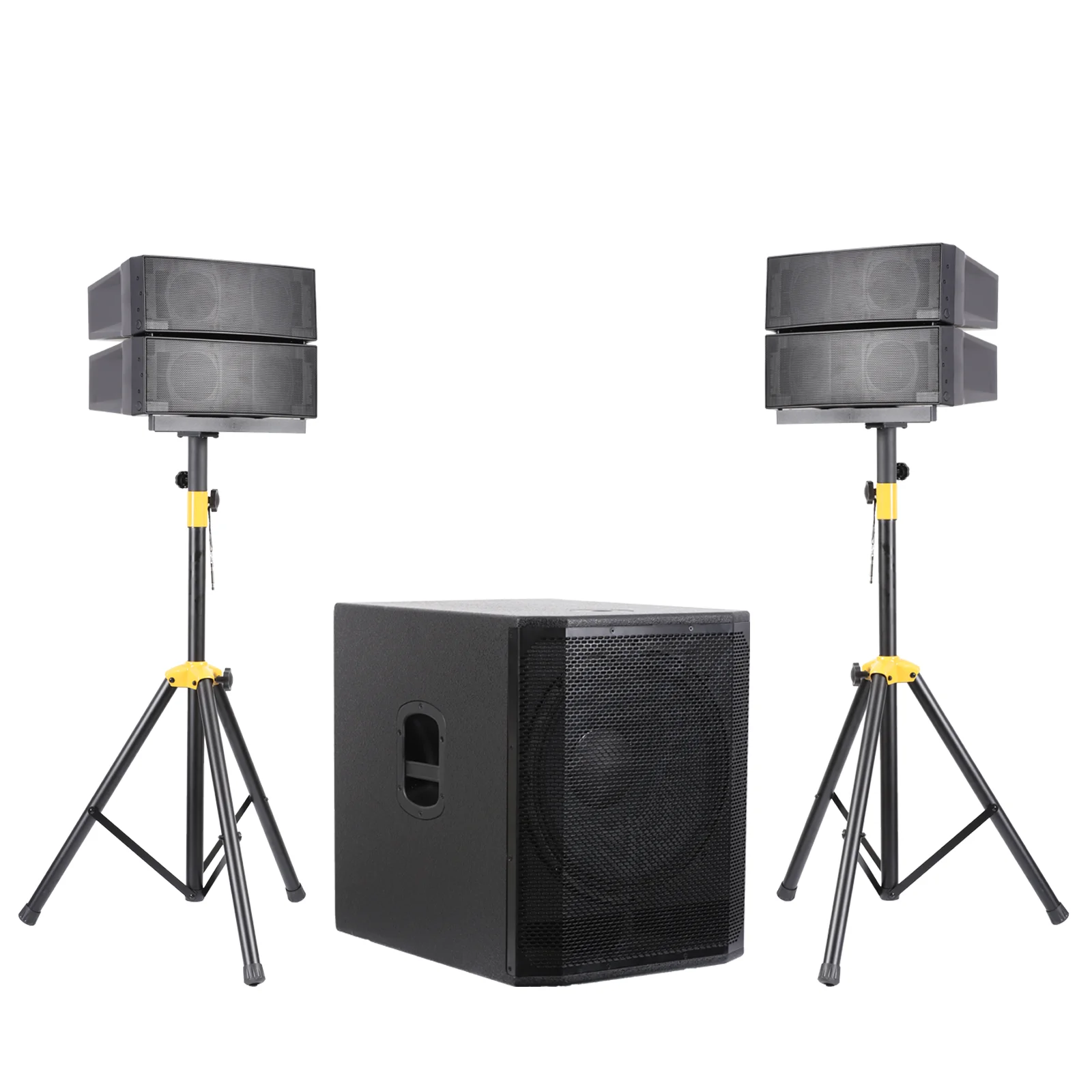 

DASN B17 6400W Peak Double 4 Inch Line Array Audio Dj Party Stage Outdoor Active Pro Column Speaker 18 Inch Subwoofer PA System