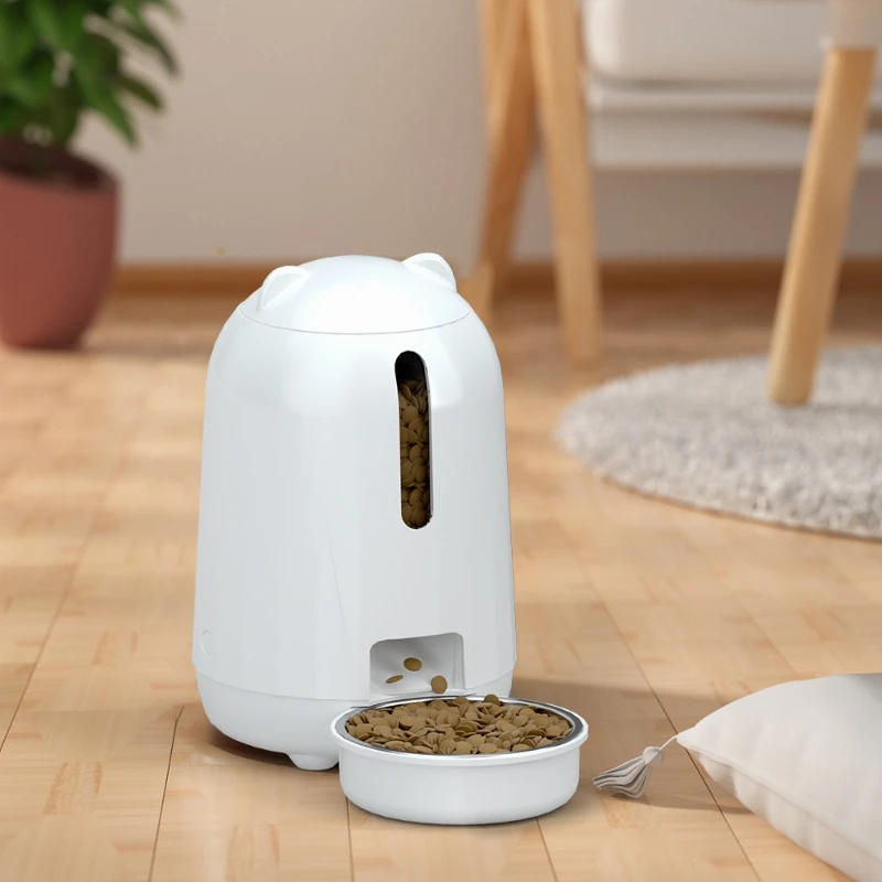 

Bluetooth connection cat ear pet smart feeding automatic feeder button machine