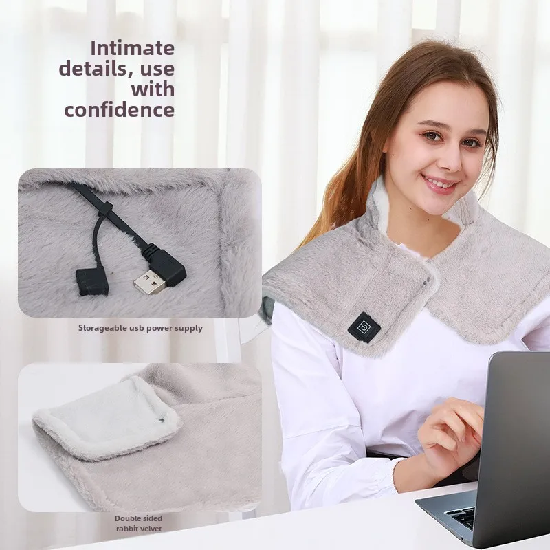 USB Heated Shawl Rabbit Down Office Multifunctional Heating Blanket Portability Journey Usb Heated Blanket