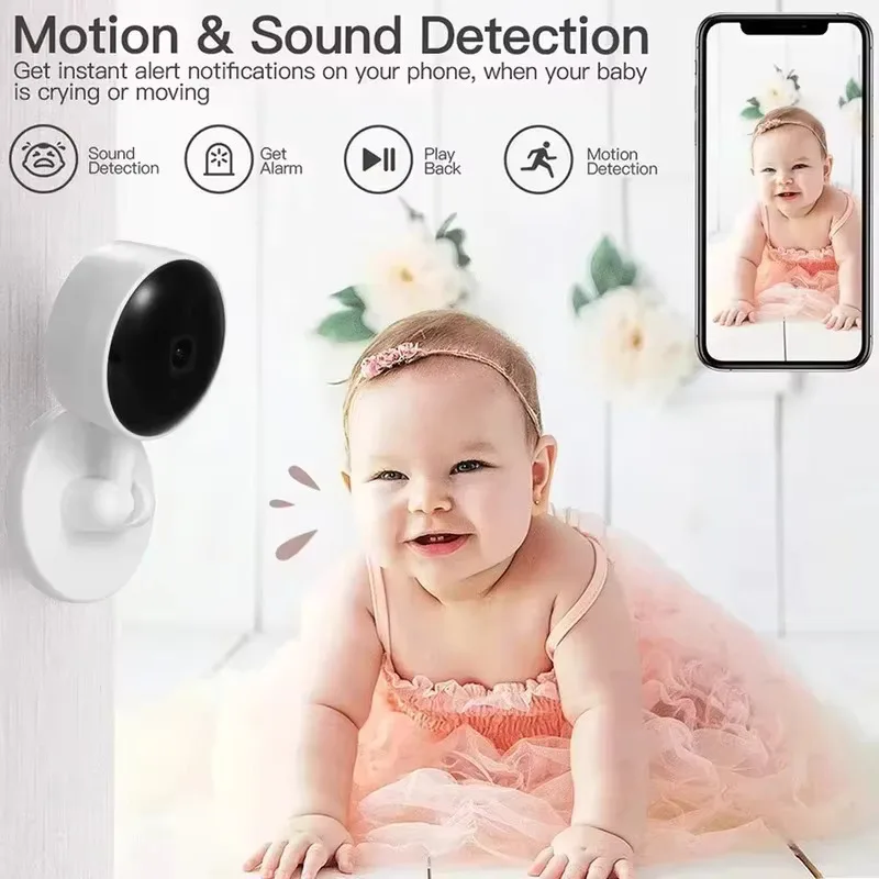 IP Camera 1080P Indoor WiFi Smart Home Camera Baby Monitor Wireless Surveillance Smart Home Night Vision AI Detect Action