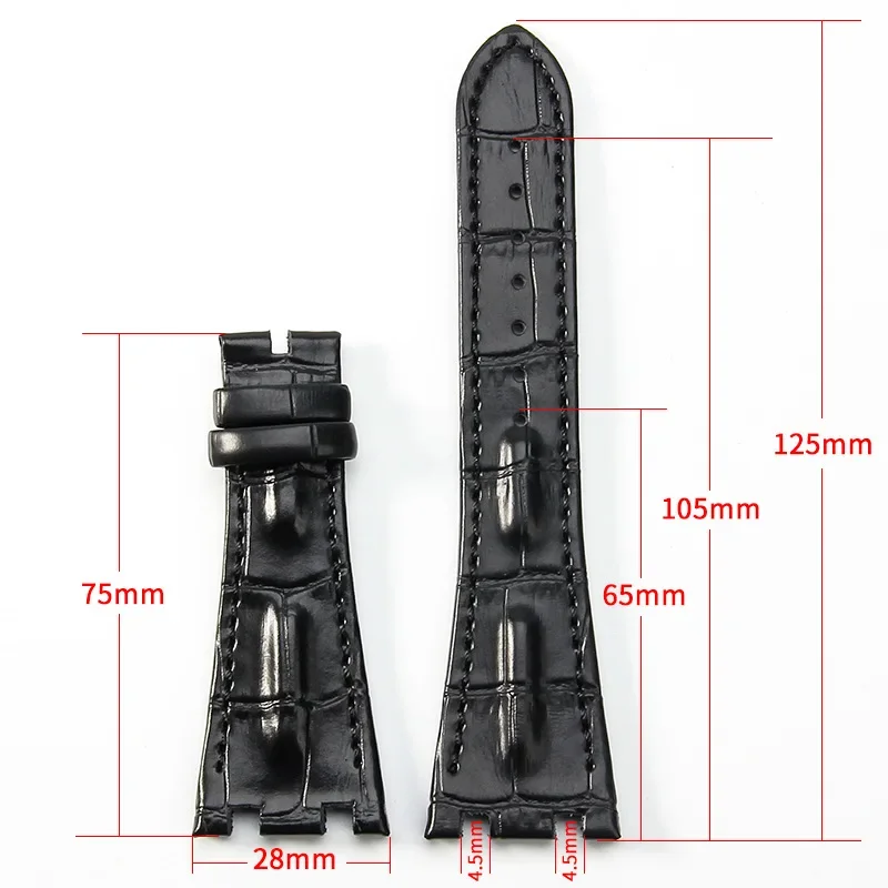 28mm Genuine Cowhide Strap for Audemars Piguet Royal Oak Offshore 15710 15703 26470 Series Waterproof Sport Wrist Band for AP