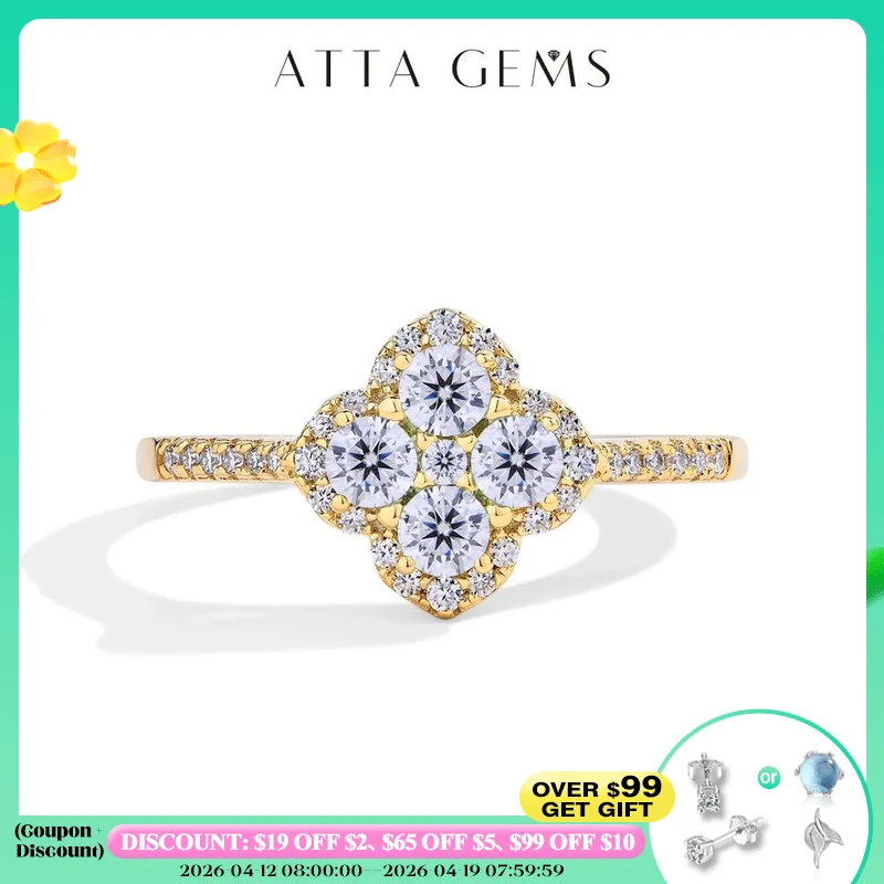 

ATTAGEMS Classic Moissanite Rings for Women D Color VVS1 Real 925 Sterling Silver Engagement Wedding Party Exquisite FineJewelry