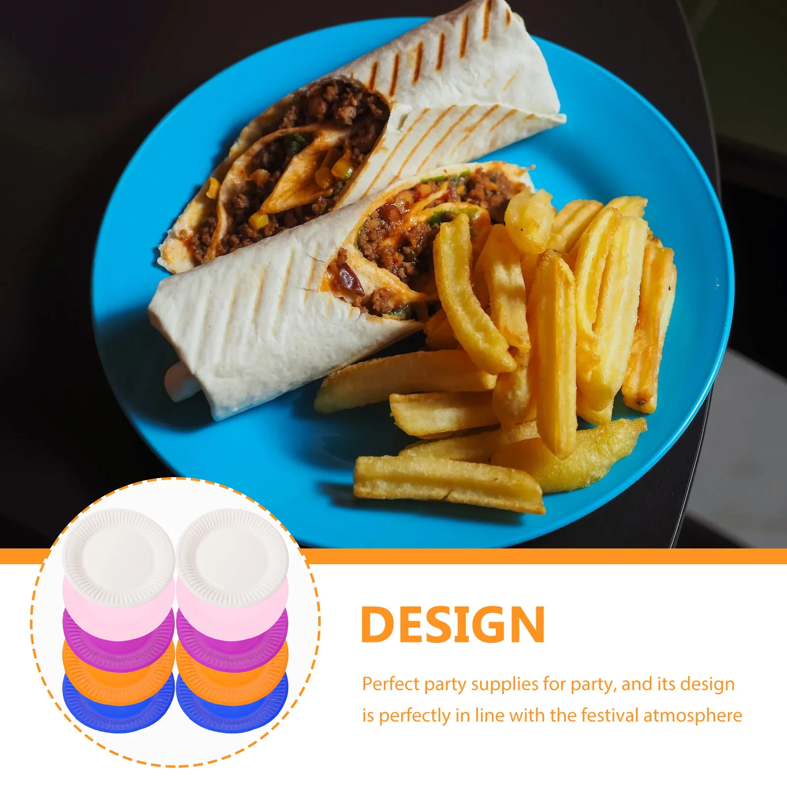 

50Pcs Colored Paper Plates Disposable Paper Tableware for Birthday Wedding Shower Party Supplies Party Plates