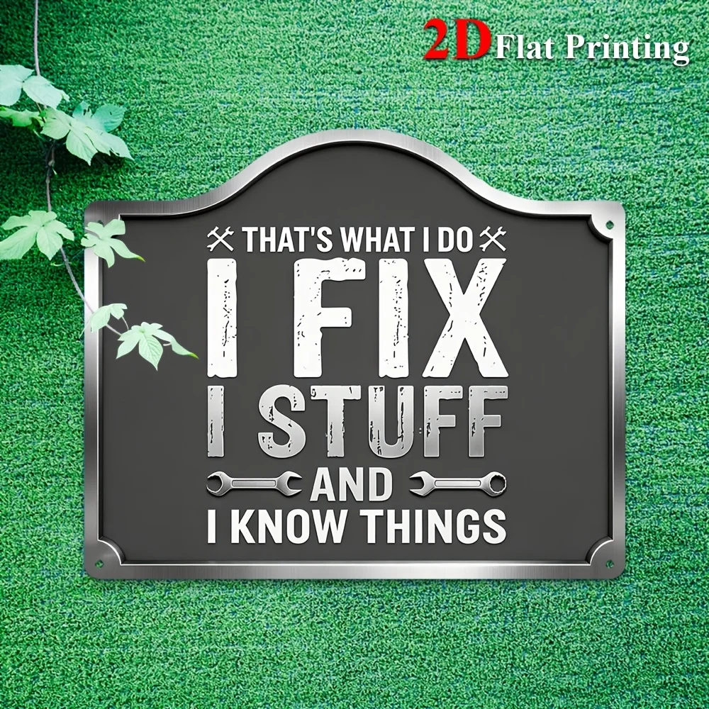 1pc, 2D Flat, Signs Metal Sheet Painting 