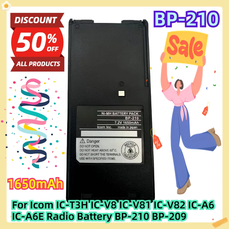 ل Icom IC-T3H IC-V8 IC-V81 IC-V82 IC-A6 IC-A6E راديو البطارية BP-210 BP-209