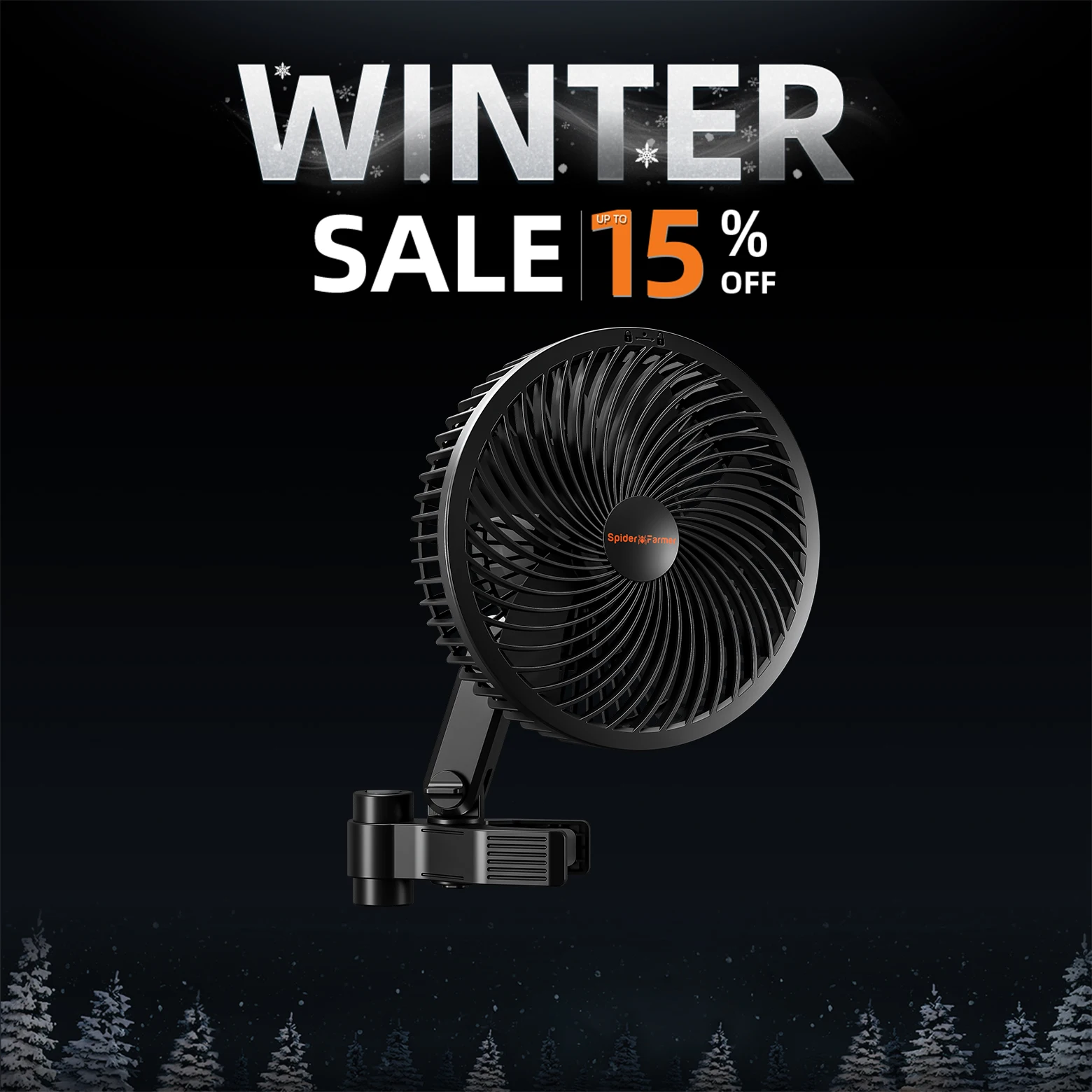 Spider Farmer-ventilador oscilante con Clip, 6 pulgadas, Control de 7 velocidades, ajustable manualmente, inclinación hacia arriba para tienda de cultivo interior