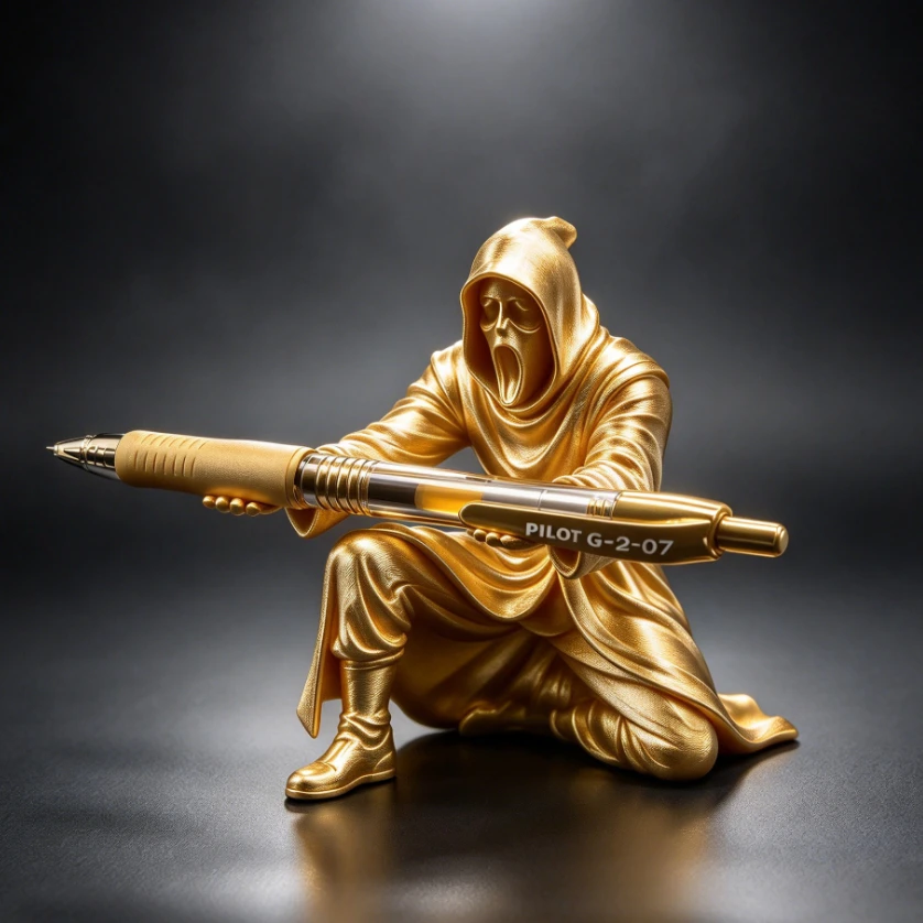 Horror Skull Reaper Pen Container Pen Holder Non-slip Desktop Decor Practical Pen Tray Ideal Holiday Birthday Present