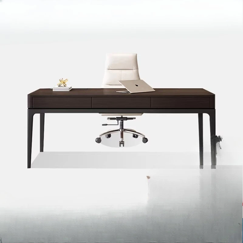

Italian minimalist solid wood desk, modern minimalist home study