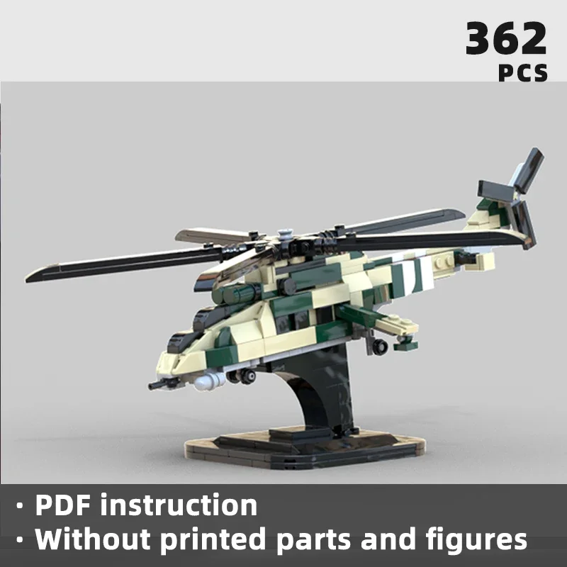 

detailed 1：72 Mi-24V large gunship helicopter bricks military armed combat blocks Soviet Union design army moc building unique